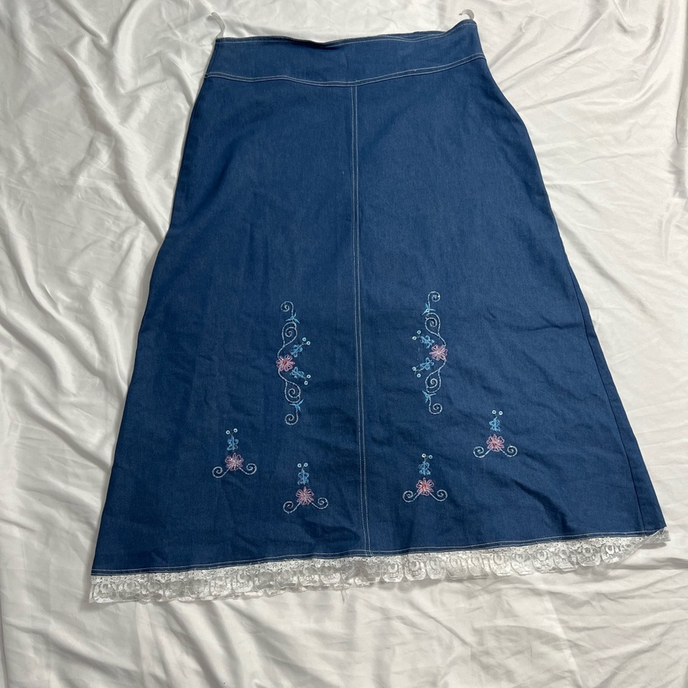 Long denim skirt size 46
